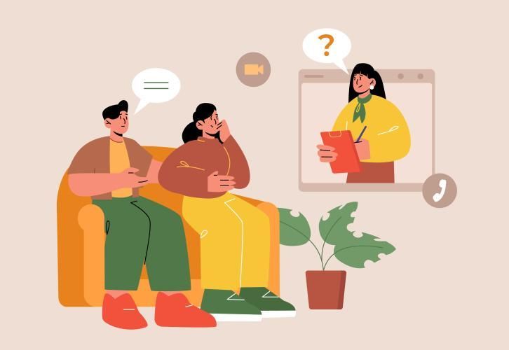 Imagen de Ilustración para web Silvia Porto Serra en Acompañamiento Parejas Gestalt en Mallorca sesión Online